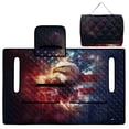 thumbnail image 4 of COEQINE Fold-and-Carry Golf Cart Seat Cover, Bag-Style Handle for Easy Carry, Universal Fit Quilted Padding, 4 Pockets, Fits for EZGO Yamaha Club Car, Starry Eagle American Flag, 4 of 8
