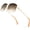 50248 Tea, variant on Rimless Rectangle Oversize Square Sunglasses for Men with Nylon Lens (50248 Gold Frame Blue Lens)