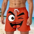 thumbnail image 2 of Men Cartoon Face Athletic Shorts - Eye Catching Stereoscopic Print Pants With Fun Expressions, Quirky Personality Style Mens Athletic Shorts For Gym Home & Gathering Time, 2 of 4