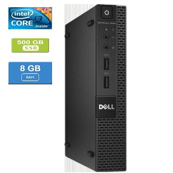 Used: DELL 9020 MICRO Intel Core i3-4160T 3.10 GHz, 8GB, 500GB SSD, Win 10 Pro