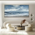 thumbnail image 3 of Handmade Seascape Oil Painting Blue White Wall Art Large Ocean Oil Painting on Canvas Acrylic Textured Wall Art Custom Living Room Home Decor,Unstretched,Frameless,(61*122cm)24*48Inches, 3 of 5