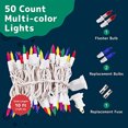 thumbnail image 2 of Luces navideñas PREXTEX, 10 pies y 50 luces brillantes multicolores, 2 of 8