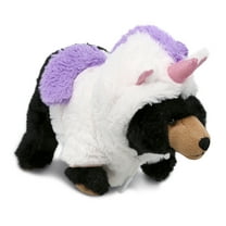 DolliBu Wild Small Black Bear Unicorn Plush Stuffed Animal Toy - Super Soft Bearcorn Dress Up with Removable Plush Unicorn Outfit, Cute Fantasy Wildlife Gift - 11 Inches