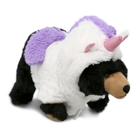 DolliBu Wild Small Black Bear Unicorn Plush Stuffed Animal Toy - Super Soft Bearcorn Dress Up with Removable Plush Unicorn Outfit, Cute Fantasy Wildlife Gift - 11 Inches