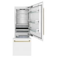 thumbnail image 5 of ZLINE 30 In. 16.1 cu. ft. Built-In Refrigerator with Internal Water and Ice Dispenser in White Matte with Champagne Bronze Accents, RBIVZ-WM-30-CB, 5 of 17