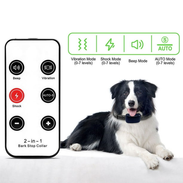 Collar Antiladridos 2 En 1 Con Mando Recargable para Pequeños Medianos Grandes