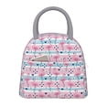 thumbnail image 1 of Fotbe Striped Flamingo Bolsa de Almuerzo con Estampado, Lonchera Aislada, Contenedor de Comida Reutilizable Tipo Cooler a Prueba de Fugas, 1 of 6