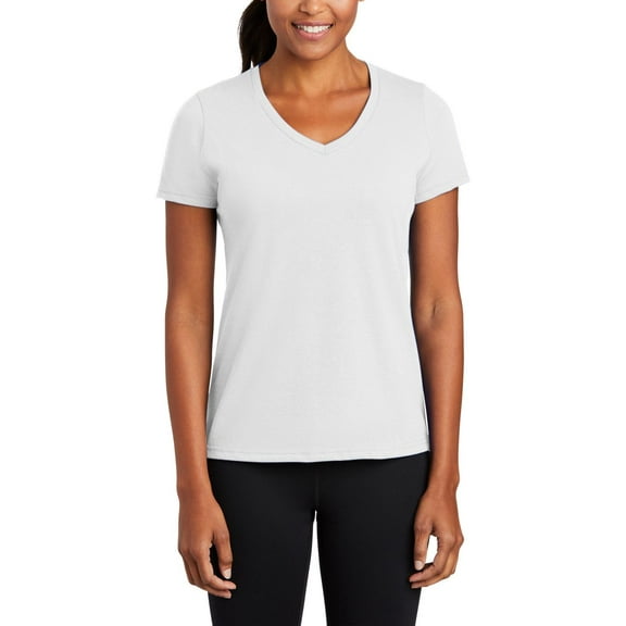 JustBlanks Womens Performance Blend V Neck Moisture Wicking Short Sleeve T Shirt