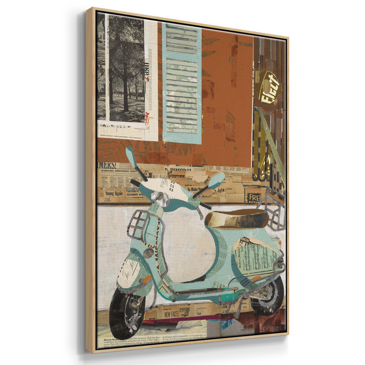 That Vespa Framed Premium Gallery Wrapped Canvas - Ready to Hang