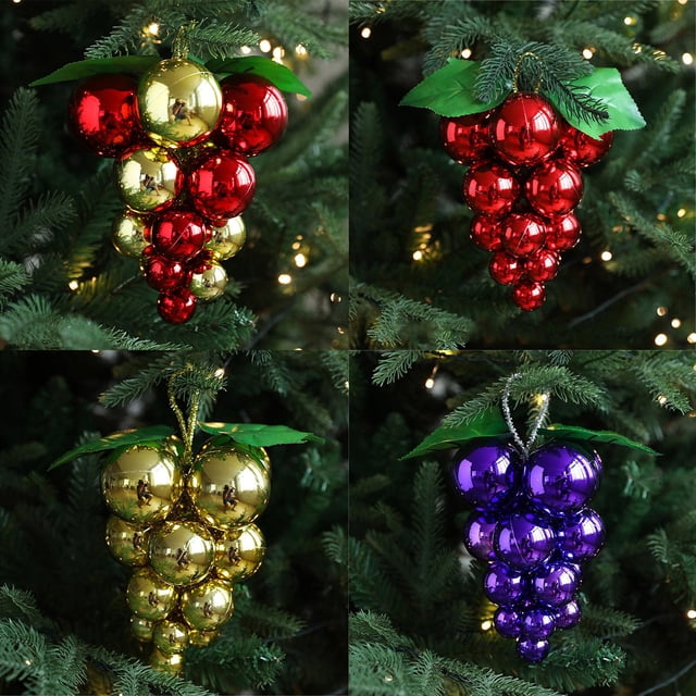 Colgante de Árbol de Navidad con cordón de uva • Decoración de plástico con luz brillante • Disposición de escenas de ambiente colgante