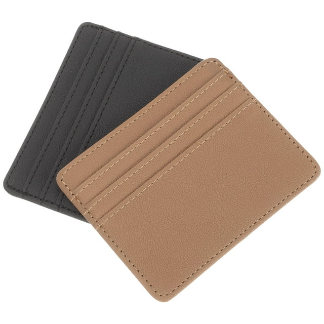 OULII Credit Card Protector 2Pack Pu Card Sleeves for Bank Cards Id Cards Simple Design 3.93x3.14x0.39in