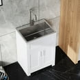 thumbnail image 2 of 24-inch Laundry Utility Cabinet | All-in-one Set for Laundry Room | Stainless Steel Sink & Eco-friendly MDF | Easy Clean & Drop Resistant, 2 of 4