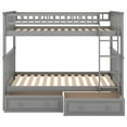 thumbnail image 6 of EEuroco Pine Wood Convertible Twin over Twin Bunk Bed with Storage 2 Drawers, Gray, 6 of 13