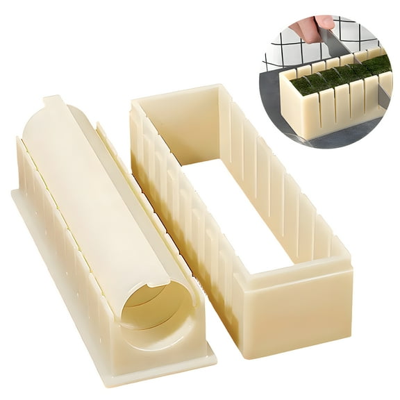 AUQ Sushi Making Kit,Rectangular Chocolate,Diy Household Diy Press Quick Freezing,Plastic Sushi Maker for Nori Wraps & Rice Making