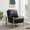 Black, variant on LeisureMod Jefferson Modern Faux Leather Design Armchair With Elegant Silver Frame Modern Living Room Accent Armchair (White)