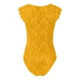 thumbnail image 4 of FRSASU Plus size clearance Women's Slim Lace V-Neck Sleeveless Bodysuit Bodysuit Yellow 10(XL), 4 of 5