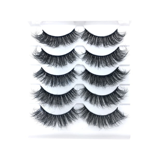 Pestañas con volumen y ligeras, pares, estilo visón, multipack de pestañas, 10 pares de pestañas postizas de visón, pestañas dramáticas de visón, 8D