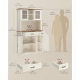 thumbnail image 3 of VASAGLE Pantry Cabinet with Lights and Charging Station, Kitchen Storage Cabinet with Doors and Drawers, 39.5 x 106.5 x 180.6 cm, Adjustable Shelves, Farmhouse Style, Rustic White, 3 of 7