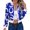 Blue, variant on Amzcrzy Vest for Women Women's Straight Tube Long Sleeved Printed Zipper Jacket Women's Outerwear Vests Womens Vests Outerwear Women's Clothing Women Vest