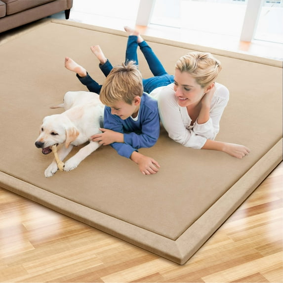 Microdry Memory Foam Luxury Area Rug, 6x8 feet, Linen