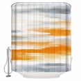 thumbnail image 2 of Orange Gray White Waterproof Fabric Shower Curtain, Farmhouse Abstract Ombre Texture Shower Curtain for Bathroom Curtains Bathtubs Hotel Washable Shower Curtains with 12 Hooks Extra Long 72x96, 2 of 6