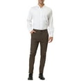 thumbnail image 2 of INSPIRE CHIC Men's Plaid Dress Slim Fit Checked Business Pants with Pockets 36 Brown, 2 of 7