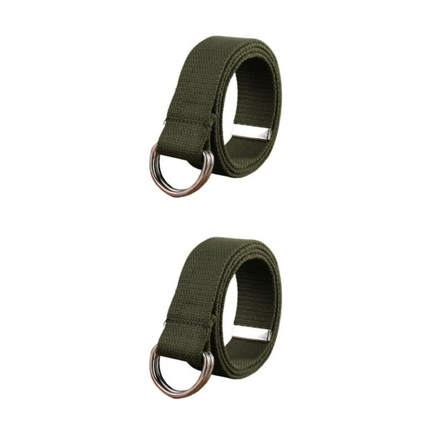 Sonducket Cinturón de cintura de metal de lona Reemplazo unisex Exquisito Anillo doble Ajustable Pantalones vaqueros transpirables Cinturones Type3 NO3