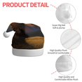 thumbnail image 4 of KLL Christmas Hats for Adults Plush Yak Print Santa Hat Xmas Fluffy Santa Claus Hat for Women Men, 4 of 6