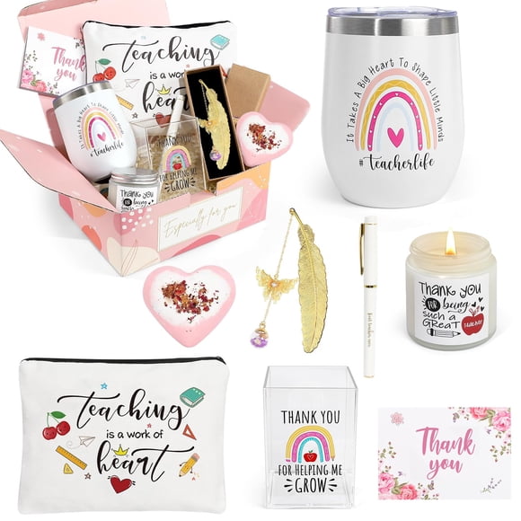 Set de regalo UAREHIBY Teacher Appreciation para mujer con vaso de 350 ml