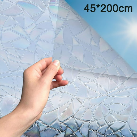 Window Privacy Film, Rainbow Window Clings, 3D Decorative Window Vinyl, Stained Glass Window Decals, Static Cling Window Sticker Non-Adhesive