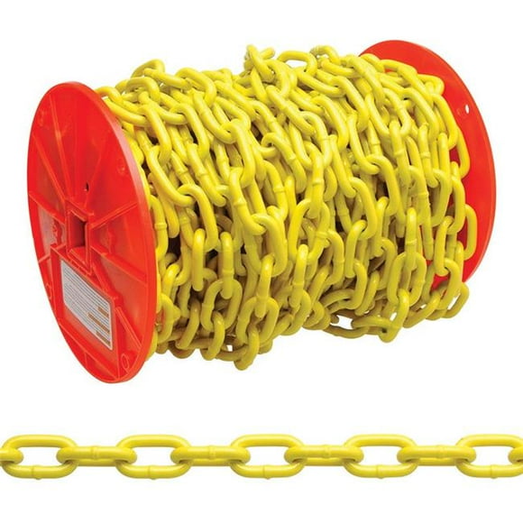 Baron 5006130 2-0 Straight Link Carbon Steel Chain&#44; 0.18 in. Dia. x 2 ft. - Yellow