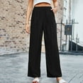 thumbnail image 4 of Quinlirra Womens Pants Dressy Casual Women's Solid Color High-Waisted Casual Wide-Leg Pants, 4 of 5