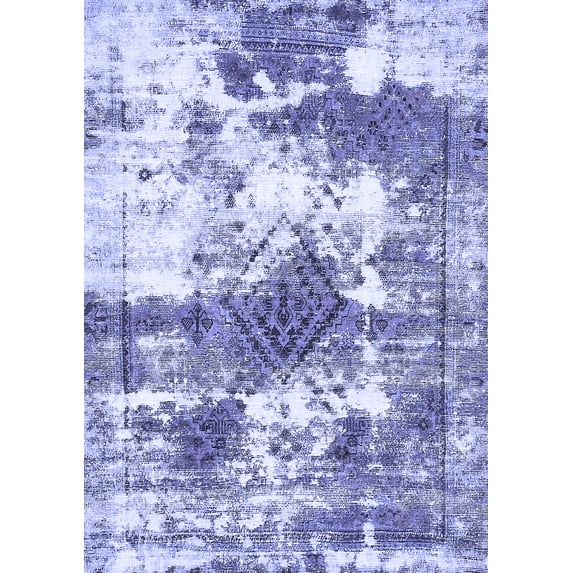 Ahgly Company Indoor Rectangle Abstract Blue Modern Area Rugs, 5' x 8'