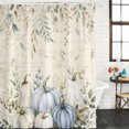 thumbnail image 2 of Blue Green Thanksgiving Bathroom Shower Curtains with 12 Hooks Polyester Waterproof Shower Curtain for Stalls and Bathtubs Fall Botanical Pumpkin Vintage Decorative Bathroom Curtain 72x72 Inches, 2 of 9