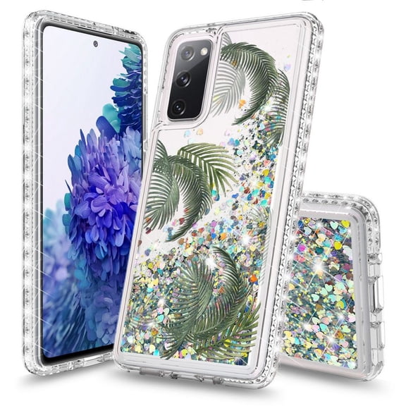 Bemz Liquid Quicksand Case for Samsung Galaxy S20 FE (with Touch Tool) - Palm Leaves