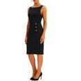 thumbnail image 4 of INSPIRE CHIC Elegant Business Dresses for Women's Double Breasted Two Pieces Cape and Dress Sets M Black, 4 of 6