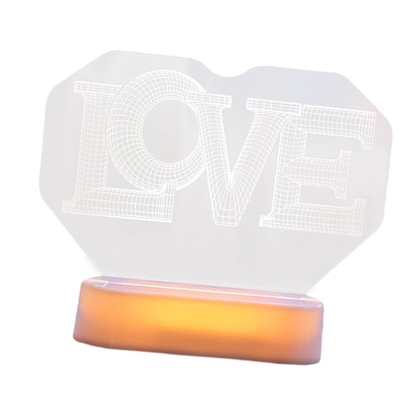 Lámpara de noche LED con texto "Te amo", ideal para Acción de Gracias, novias y bodas. herat