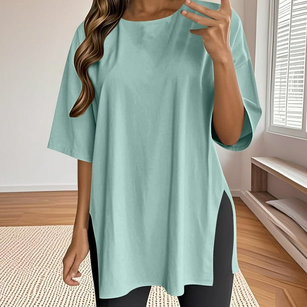 mfyjkho Tops Deportivos Para Mujer, Blusa Informal De Encaje De Manga Corta Con Capucha Y Cuello Redondo De Talla Grande Para Mujer Tops Para Salir S