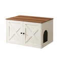 thumbnail image 1 of Feandrea Cat Litter Box Enclosure, Litter Box Furniture Hidden with Removable Divider, Indoor Cat House, End Table, 31.5 x 20.9 x 19.7 Inches, UPCL002P01, 1 of 6