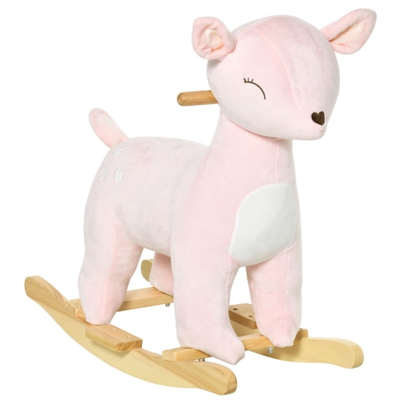 Realistic Deer Rocking Horse Plush Toy with Sounds, Kids Rocker for Ages 3-6 Years