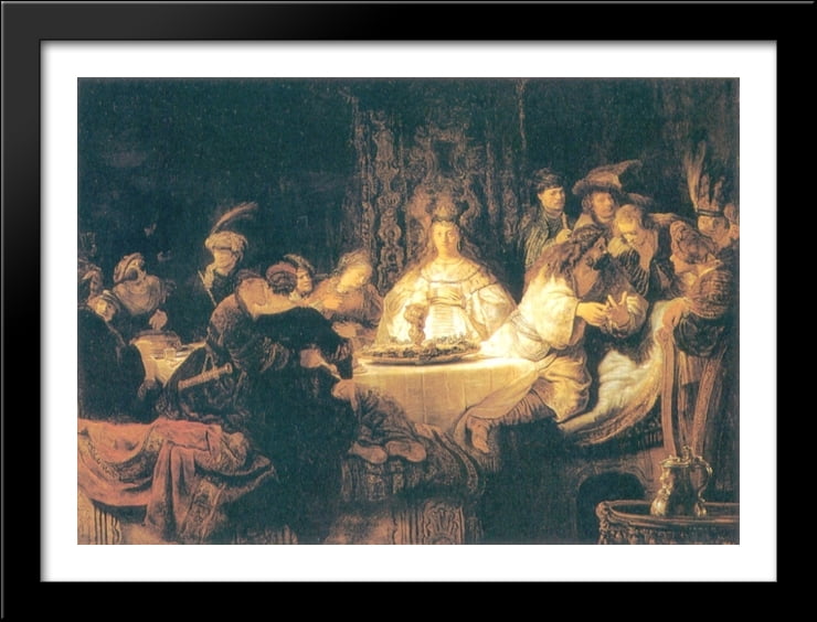 Samson At The Wedding 38x28 Large Black Wood Framed Print Art By