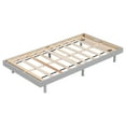 thumbnail image 2 of PAPROOS Twin Size Bed Frame, New Upgraded Wood Platform Bed with Strong Wooden Slats and Solid Wood Legs, Modern Floating Platform Bed Frame for Teens Adults, No Box Spring Needed, Gray, 2 of 9