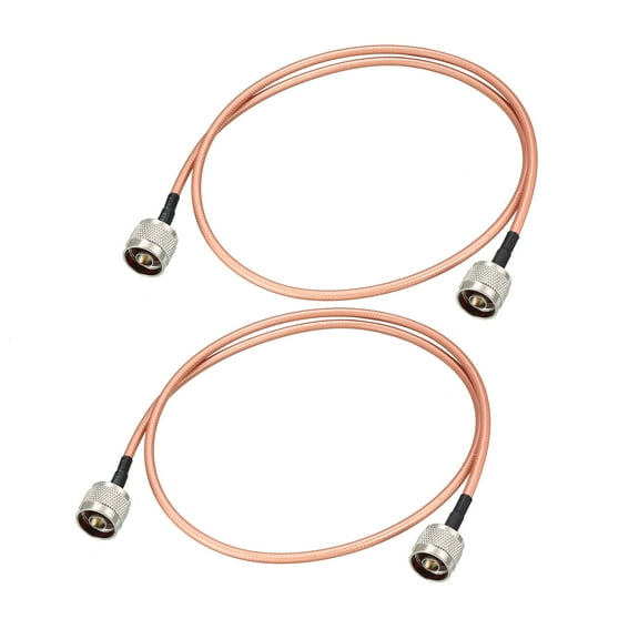 Low Loss RF Coaxial Cable Connection Coax Wire RG-142, N Male to N Male 90cm 2 pcs