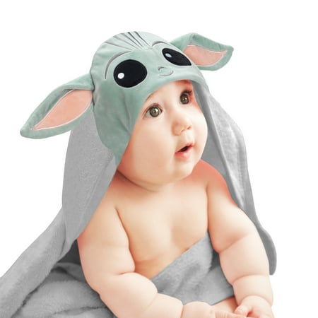 UPC: 0084122014091 | Lambs & Ivy Star Wars The Child/Baby Yoda/Grogu Gray Hooded Baby Bath Towel
