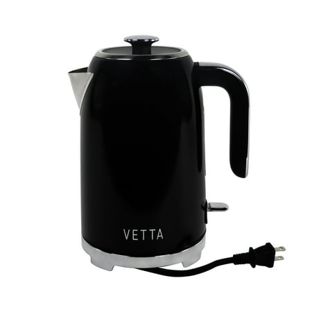 

VETTA 1.75-Qt. Stainless Steel Retro Electric Kettle with Strix Controller Black VTM-1701RBK