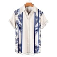 thumbnail image 2 of Camisas Negras Para Hombre Camisa hawaiana de manga corta para hombre, camisa con estampado 3D de solapa de primavera y verano, camiseta de moda (White, XL), 2 of 3