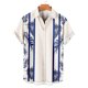 thumbnail image 2 of Camisas Negras Para Hombre Camisa hawaiana de manga corta para hombre, camisa con estampado 3D de solapa de primavera y verano, camiseta de moda (White, L), 2 of 3