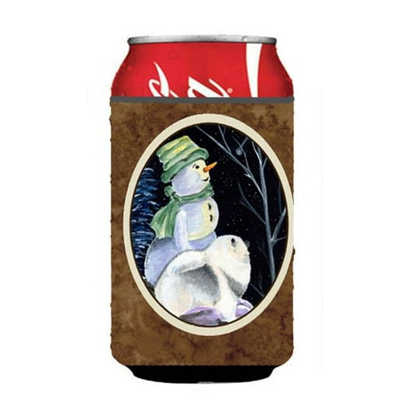 Snowman With Keeshond Can Or bottle sleeve Hugger - 12 oz.