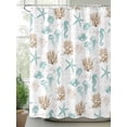 thumbnail image 2 of Fsddascl Aqua Coastal Shower Curtain Set - 54" x 78" Washable Bathtub Curtain with 12 Hooks, Farmhouse Ocean Seahorse Coral Starfish Waterproof Fabric Stall Shower Curtains for Bathroom/Bathtub, 2 of 6