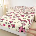 thumbnail image 5 of Manfei Rainbow Castle Bed Sheets, Cute Buttefly Flower Full Size Sheets, Cream Pink, 4pcs, 1 Flat Sheet, 1 Fitted Sheet and 2 Pillowcases, 5 of 6